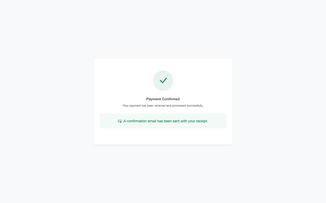 New Tab - Payment confirmed