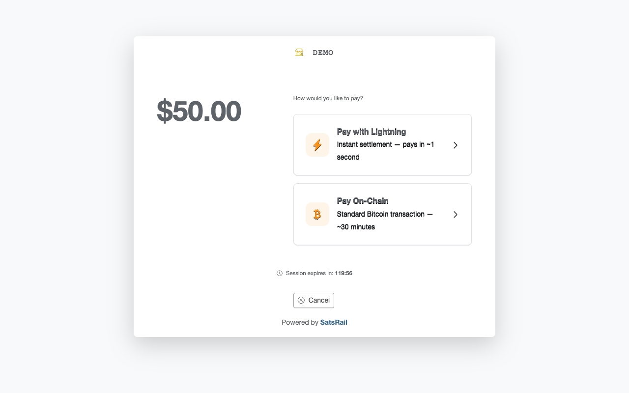 New Tab - Select payment method