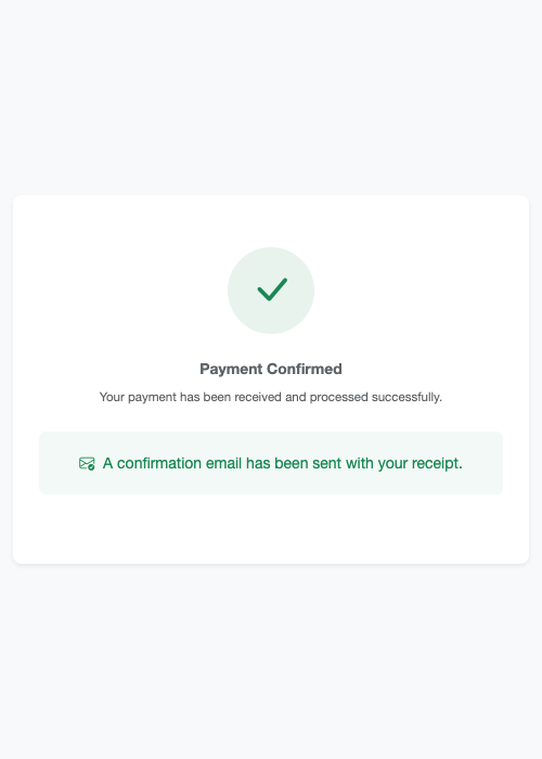 Embedded - Payment confirmed